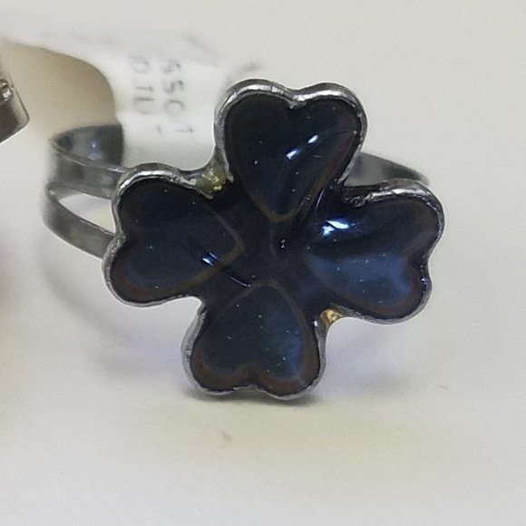 MENS Set of 3 MOOD RINGS clovers & statement NEW - Picture 7 of 9